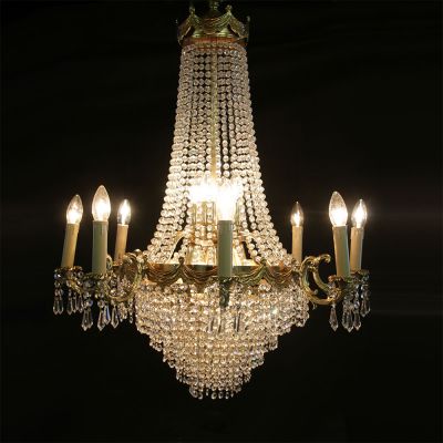 Restored vintage French crystal chandelier 