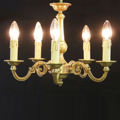 Vintage French Empire style five arm chandelier 