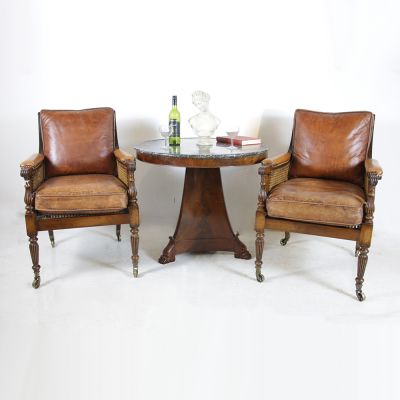 Beautiful pair of tan leather Berger chairs 