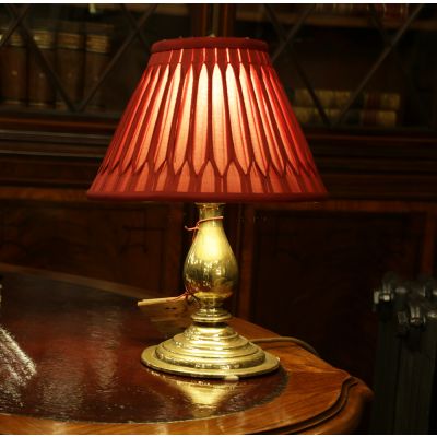 Petite antique brass table lamp 