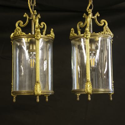 Pair of restored vintage French lanterns 