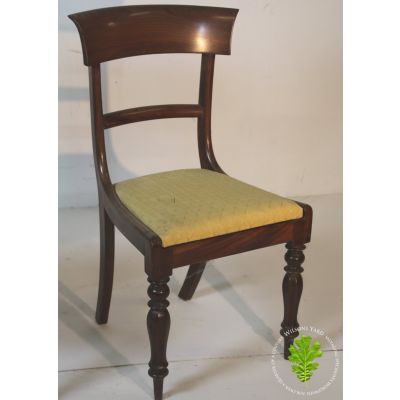 Mahogany Chair yellow upholstered seat 