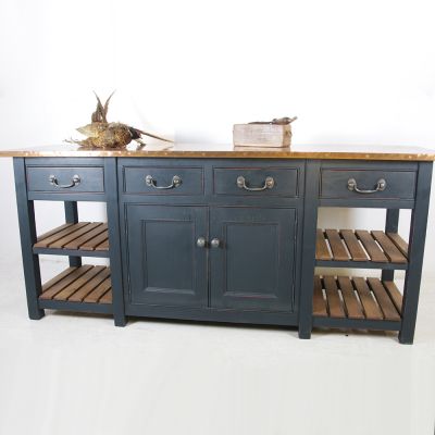 Restored vintage cabinets remodelled into a stylish kitchen island 