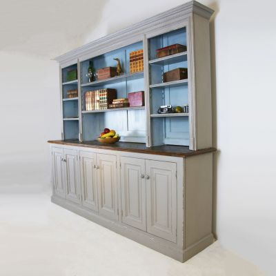 Large grey painted dresser / bookcase