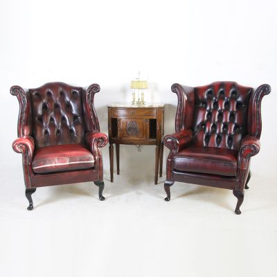 Vintage pair of wingback chairs - sold ref ian 113813  