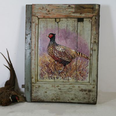 Decorative wooden pheasant sign 