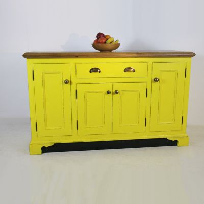 Made to order yellow painted side board