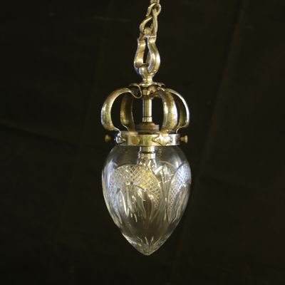 Edwardian silver plated Art Noveau ceiling bomb light 