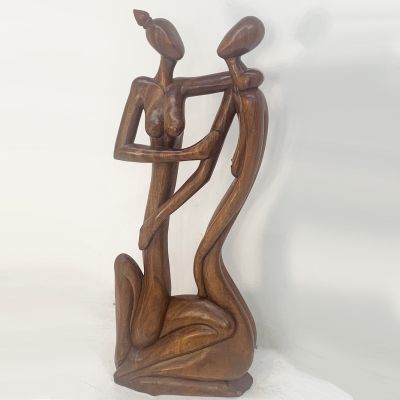 Abstract female wooden sculpture