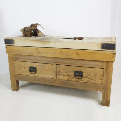 Large antique butchers block 