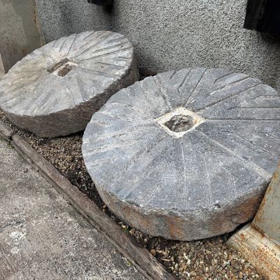 Splendid pair of 19th Century Scottish mill wheels
