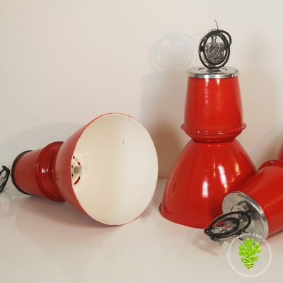 large Red industrial lights