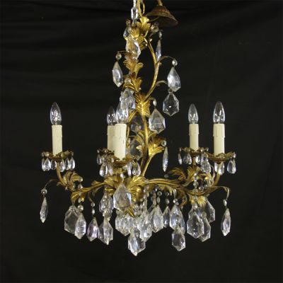 Beautiful gilded French foliate chandelier 