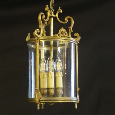 Vintage French gilded brass lantern 
