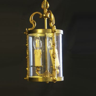 Petite French bronze lantern 