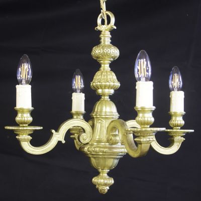 Vintage English cast brass chandelier