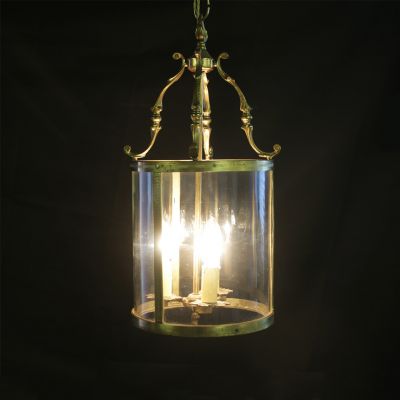 Large French gilded brass lantern 