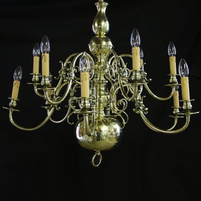 Restored Georgian styled brass chandelier