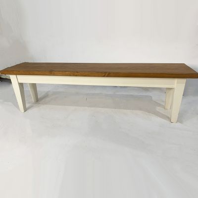 Tapered leg bench painted in a cream tone 