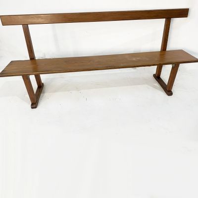 Vintage wooden pitch pine bench 