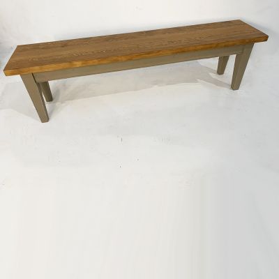 Tapered leg bench painted in a taupe tone 