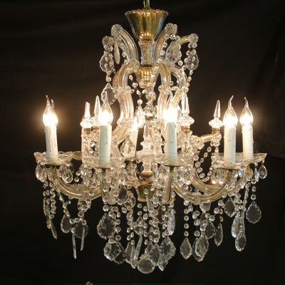 Beautiful pair of vintage Italian Marie Therese chandeliers