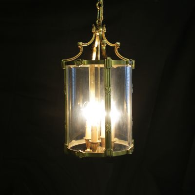 Vintage French gilded brass lantern 