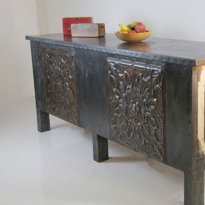 20TH century Zinc topped shop counter  / Kitchen Island