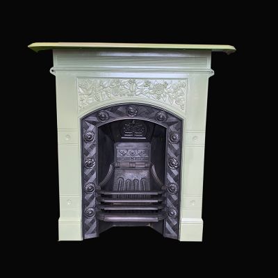 Beautiful detailed Edwardian cast iron fireplace 