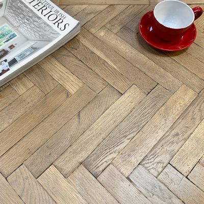 Salvaged Parisian Chateau Oak parquet flooring 