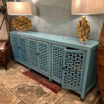 Antique style Shanxi Boheme Blue 6 Door Sideboard