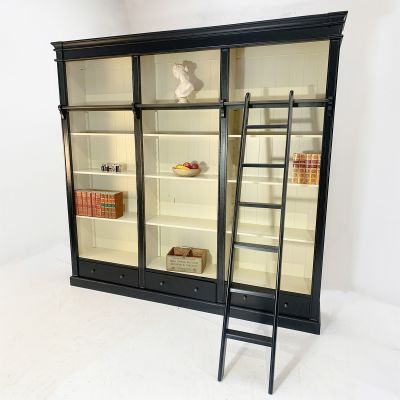 Extra large period style bookcase with ladder bar