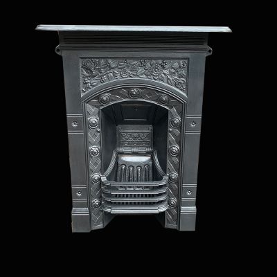 Beautiful detailed Edwardian cast iron fireplace 