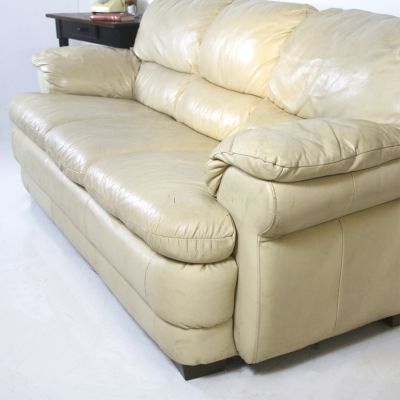 Contemporary Cream 3 Seater Settee 