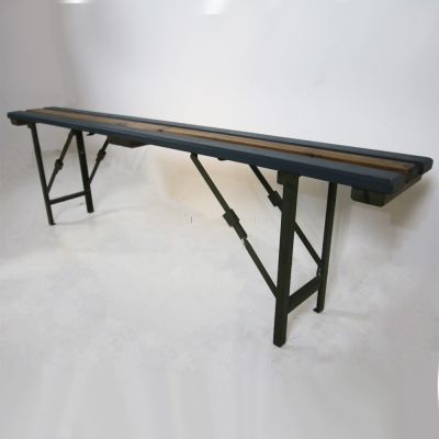 Fold up slotted bench seat  