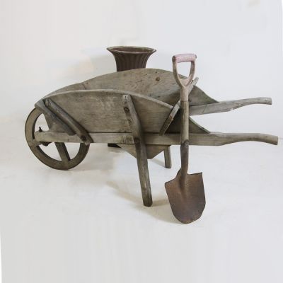 Fantastic antique garden wheel barrow - sold ref inv no: 111258