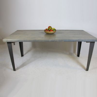 Grey Topped Table with 4 Metal Legs