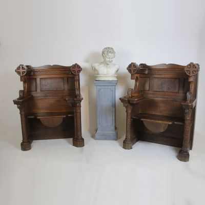 Bishops Throne Chairs hand Carved in Oak 
