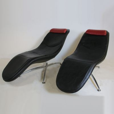 Pair Of Retro Black Chairs