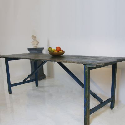 Traditional folding industrial style tressel table 