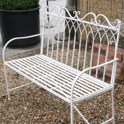 Decorative 2 seater metal bench 