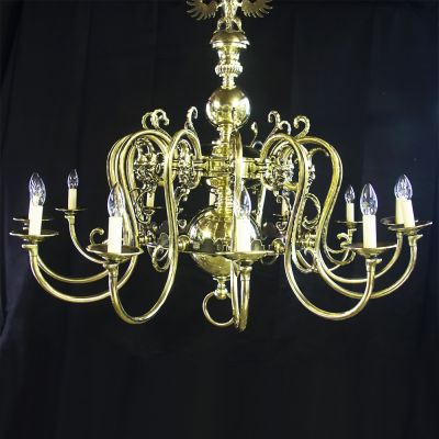 Spectacular vintage brass chandelier