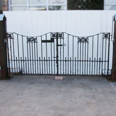 Pair of original vintage 1930's driveway / entrance gates with housename