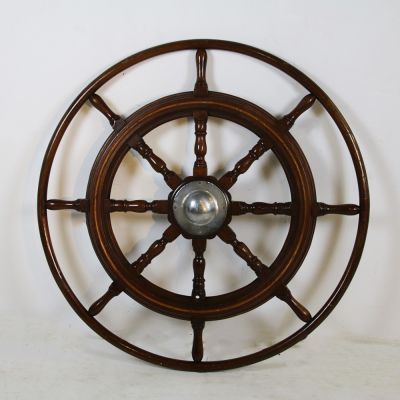 Extremely large antique ships wheel