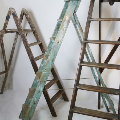 Vintage wooden display ladder steps