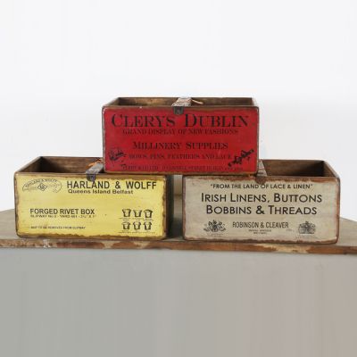 Vintage style display boxes 