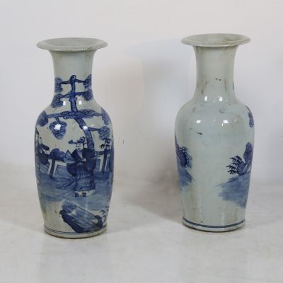 Pair of salt glazed Chinese vases 