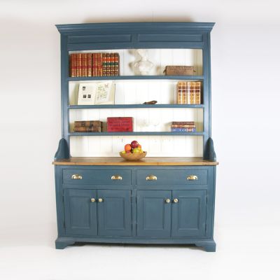 Stylish blue painted dresser with three shelves 