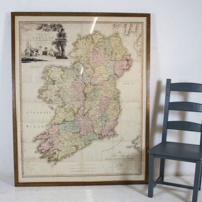 Walnut framed map of Ireland
