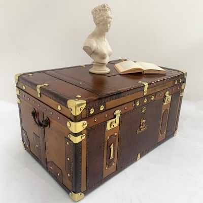 Large coffee table travel trunk